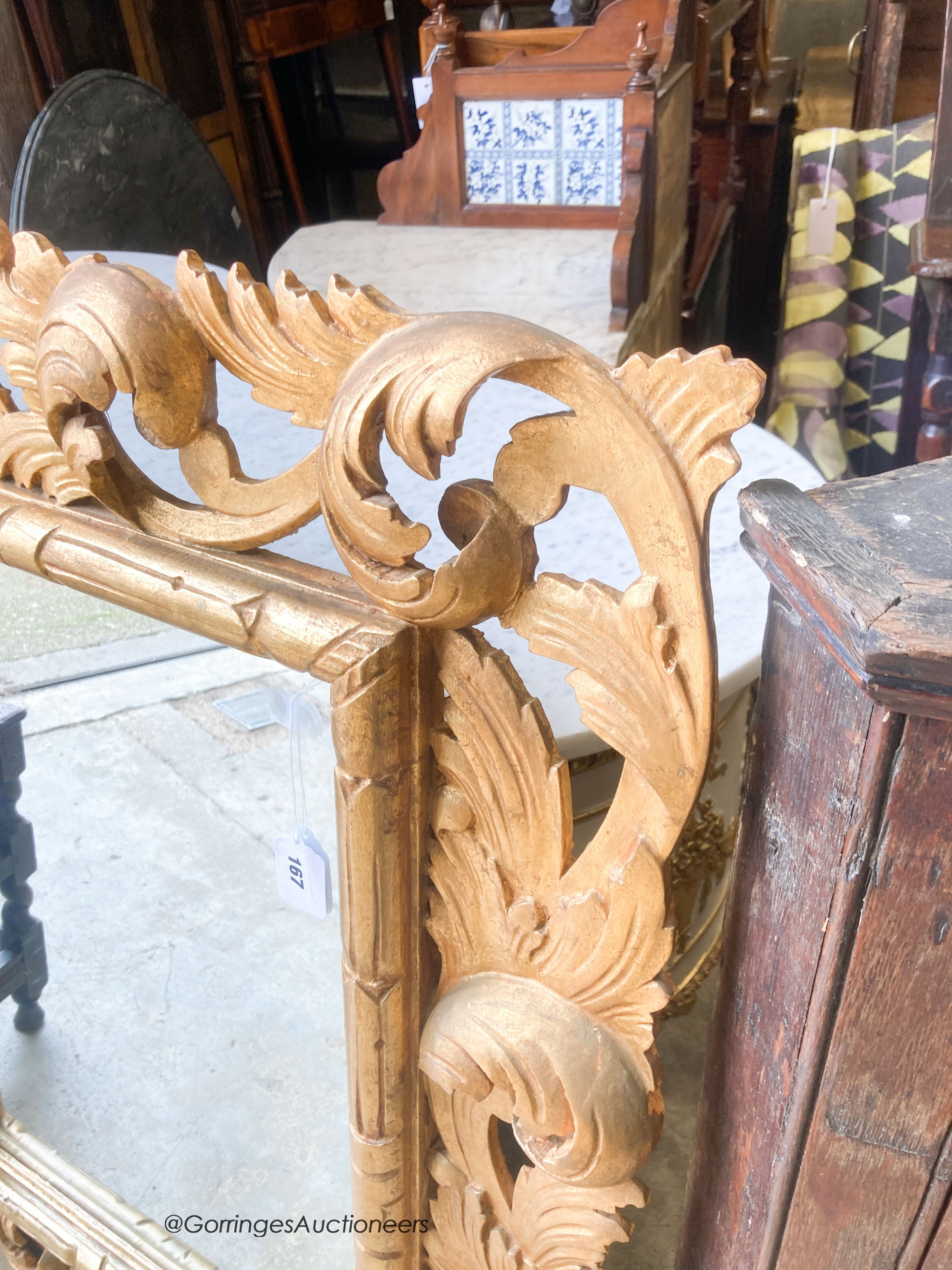 A 20th century Florentine style gilt wood mirror, width 84cm, height 107cm